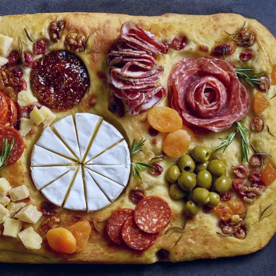 Focaccia Charcuterie | Italian Antipasto Board Artistry: Focaccia Charcuterie: Italian Anti-pasto Artistry