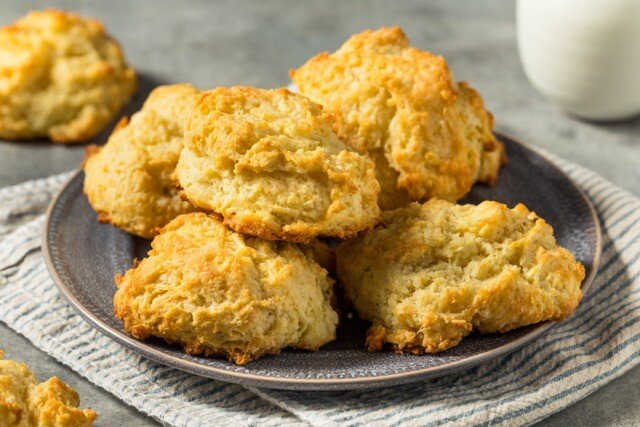 Homemade Buttery Buttermilk Drop Biscuits Ready to Eat